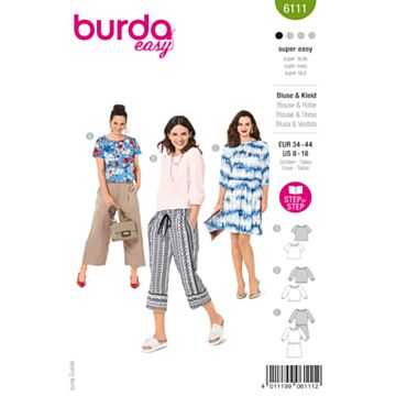 Burda 6111 - Bluse Kjole - Dame