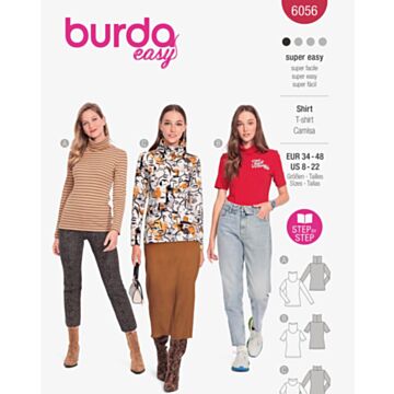 Burda 6056 - Topp Genser - Dame