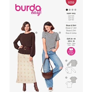 Burda 6059 - Bluse Topp - Dame