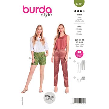 Burda 6005 - Bukse Shorts - Dame
