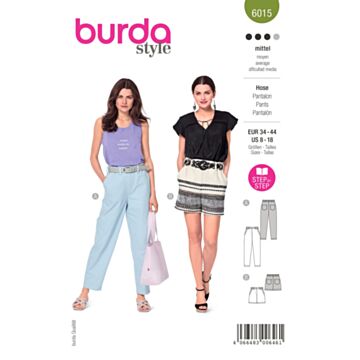 Burda 6015 - Bukse Shorts - Dame