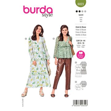 Burda 6023 - Kjole Bluse - Dame