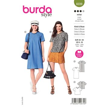 Burda 6039 - Kjole Topp - Dame