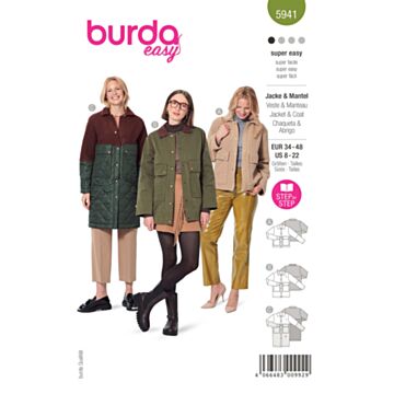 Burda 5941 - Jakke Frakk - Dame