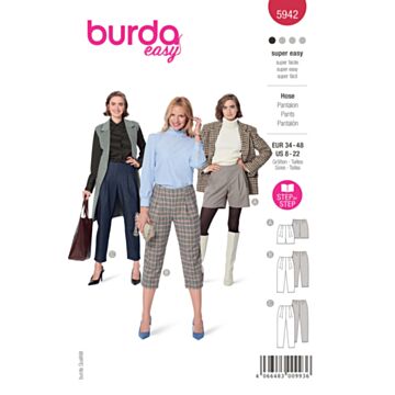 Burda 5942 - Bukse Shorts - Dame