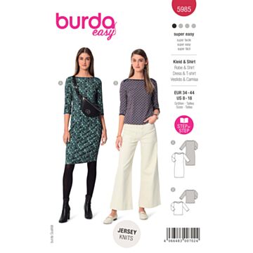 Burda 5985 - Kjole Topp - Dame