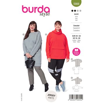 Burda 5988 - Tunika Genser - Dame