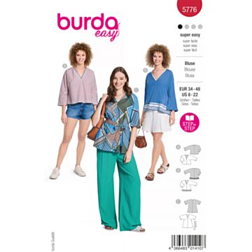 Burda 5776 - Bluse Tunika - Dame