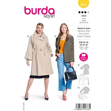 Burda 5824 - Jakke Frakk - Dame