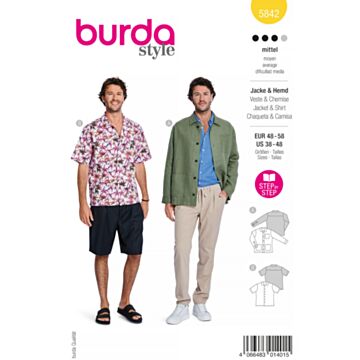 Burda 5842 - Jakke Skjorte - Herre