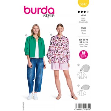 Burda 5847 - Bluse Jakke - Dame
