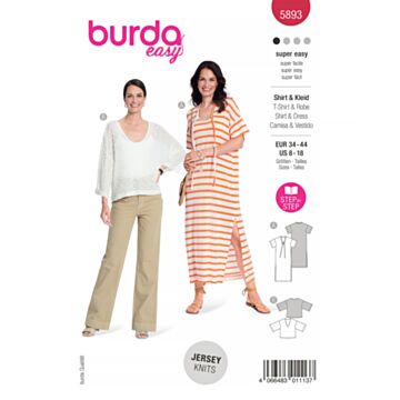 Burda 5893 - Kjole Genser - Dame