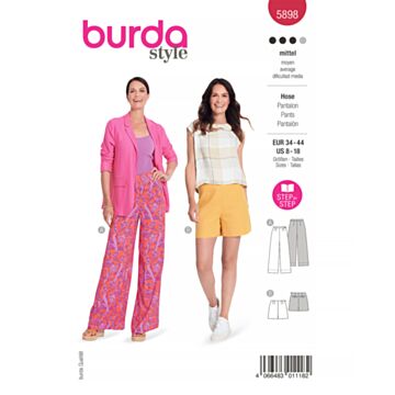 Burda 5898 - Bukse Shorts - Dame
