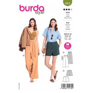 Burda 5912 - Bukse Shorts - Dame