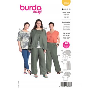 Burda 8108 - Bukse Coordinates Jakke Skjorte - Dame - Casual