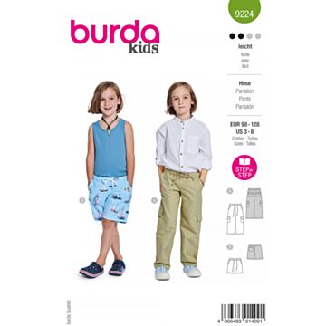Burda 9224 - Bukse Shorts - Gutt Jente