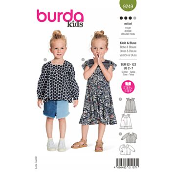 Burda 9249 - Kjole Bluse - Jente