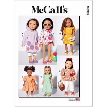 McCall´s 8309 - Kjole Badetøy Topp Bukse - Dame - Dukkeklær - Svømme
