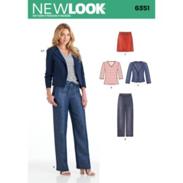 New Look 6351 - Jakke Topp Bukse Skjørt - Dame