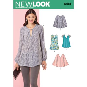 New Look 6414 - Bluse Topp Tunika - Dame