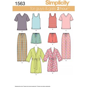 Simplicity 1563 - Topp Bukse Shorts - Dame