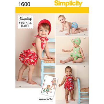Simplicity 1600 - Badetøy Vintage - Baby - Svømme