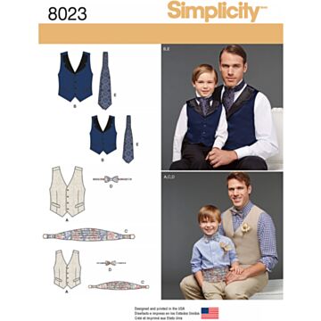 Simplicity 8023 - Vester - Gutt - Tilbehør