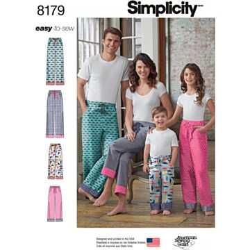 Simplicity 8179 - Bukse Pysjamas - Dame Herre Jente Gutt