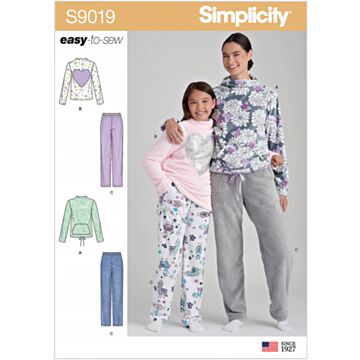 Simplicity 9019 - Bukse Genser - Jente Dame - Casual