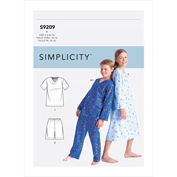 Simplicity 9209 - Pysjamas - Jente Gutt