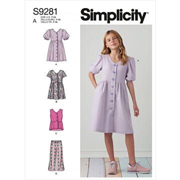 Simplicity 9281 - Kjole Topp Bukse - Jente - Sport