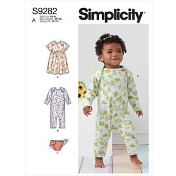 Simplicity 9282 - Kjole Buksedrakter - Baby