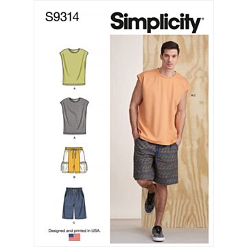 Simplicity 9314 - Shorts Genser - Herre