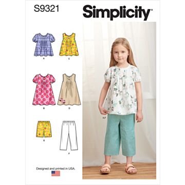 Simplicity 9321 - Kjole Topp Bukse Shorts - Jente