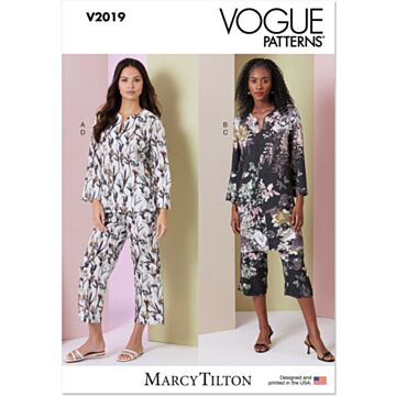 Vogue Patterns 2019 - Bluse Tunika Bukse Pysjamas - Dame