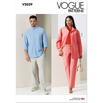 Vogue Patterns 2039 - Bukse Skjorte - Dame Herre