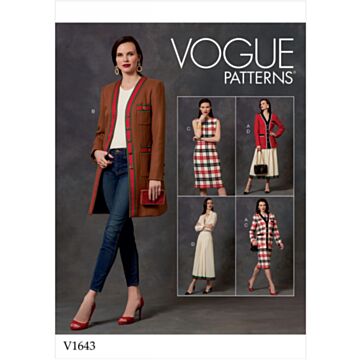 Vogue Patterns 1643 - Kjole Jakke Skjørt - Dame