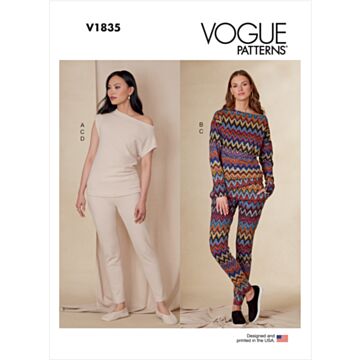Vogue Patterns 1835 - Topp Bukse Tøfler - Dame - Casual