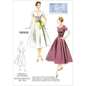 Vogue Patterns 9105 - Kjole - Dame