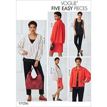 Vogue Patterns 9286 - Topp Bukse Skjørt Genser Jakke - Dame