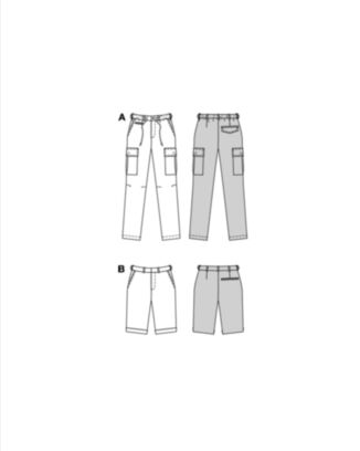 Burda 5814 - Bukse Shorts - Herre