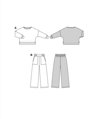 Burda 5853 - Bukse Genser Pysjamas - Dame