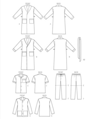 Vogue Patterns 8964 A - Pysjamas - Herre